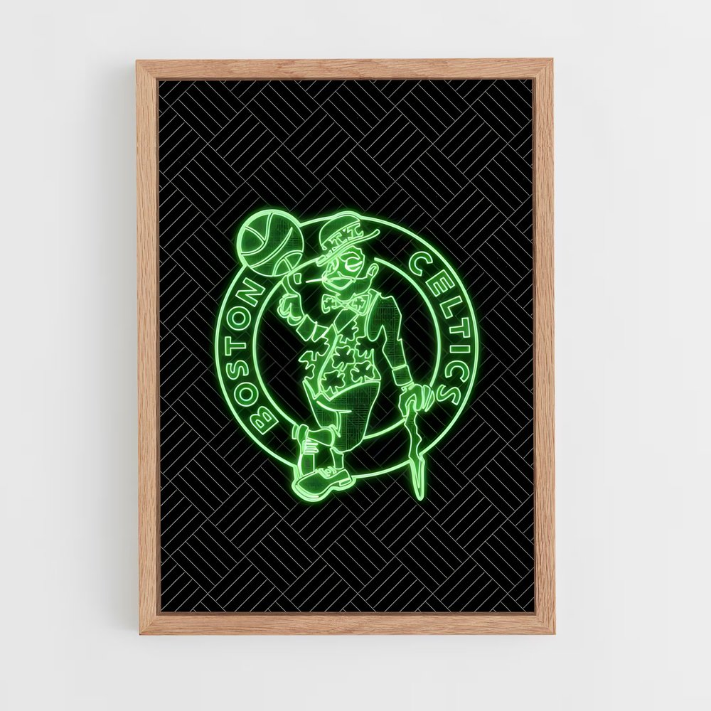 Poster Neon Celtics – affiche Basketball (vue 4)